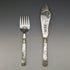 Around 1870 British Antique White Pearl Shell Handle Silver Plated Fish Server Pair in Case